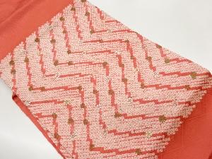 鹿の子絞り金彩変わり縞に花々模様刺繍名古屋帯